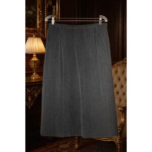 Giorgio Armani Gray Herringbone Midi Skirt SZ Large* US European Classic Slit